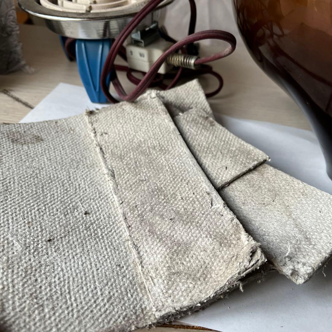 茶道具　風炉釜セット　美品鬼面切合風呂釜付き　鬼面風炉　電気炉付き　前瓦　灰付き