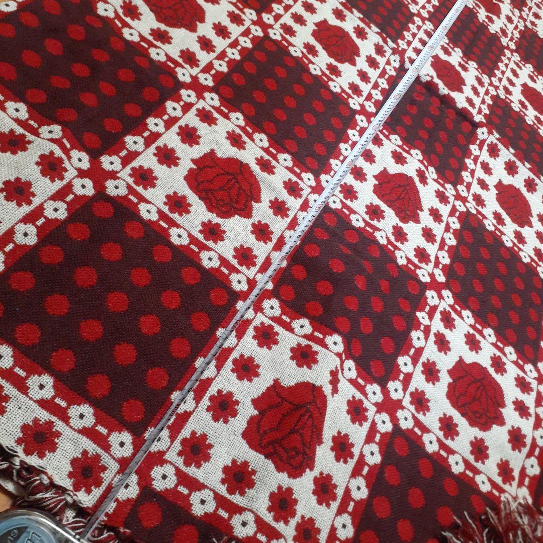 レア❗昭和レトロ　ミッドセンチュリー　こたつ掛け　薔薇&水玉&花柄　マルチカバー