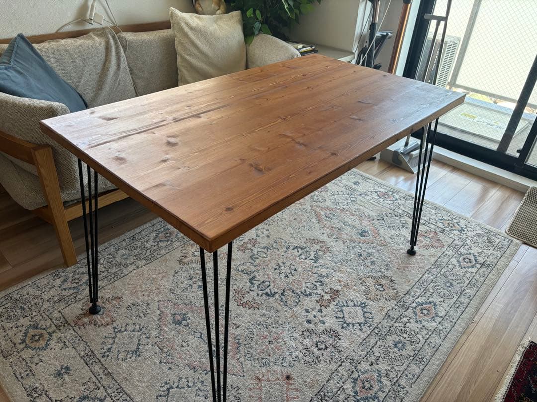 【美品】LOWYA ロウヤダイニングテーブル 天然木 ヴィンテージデスク幅120