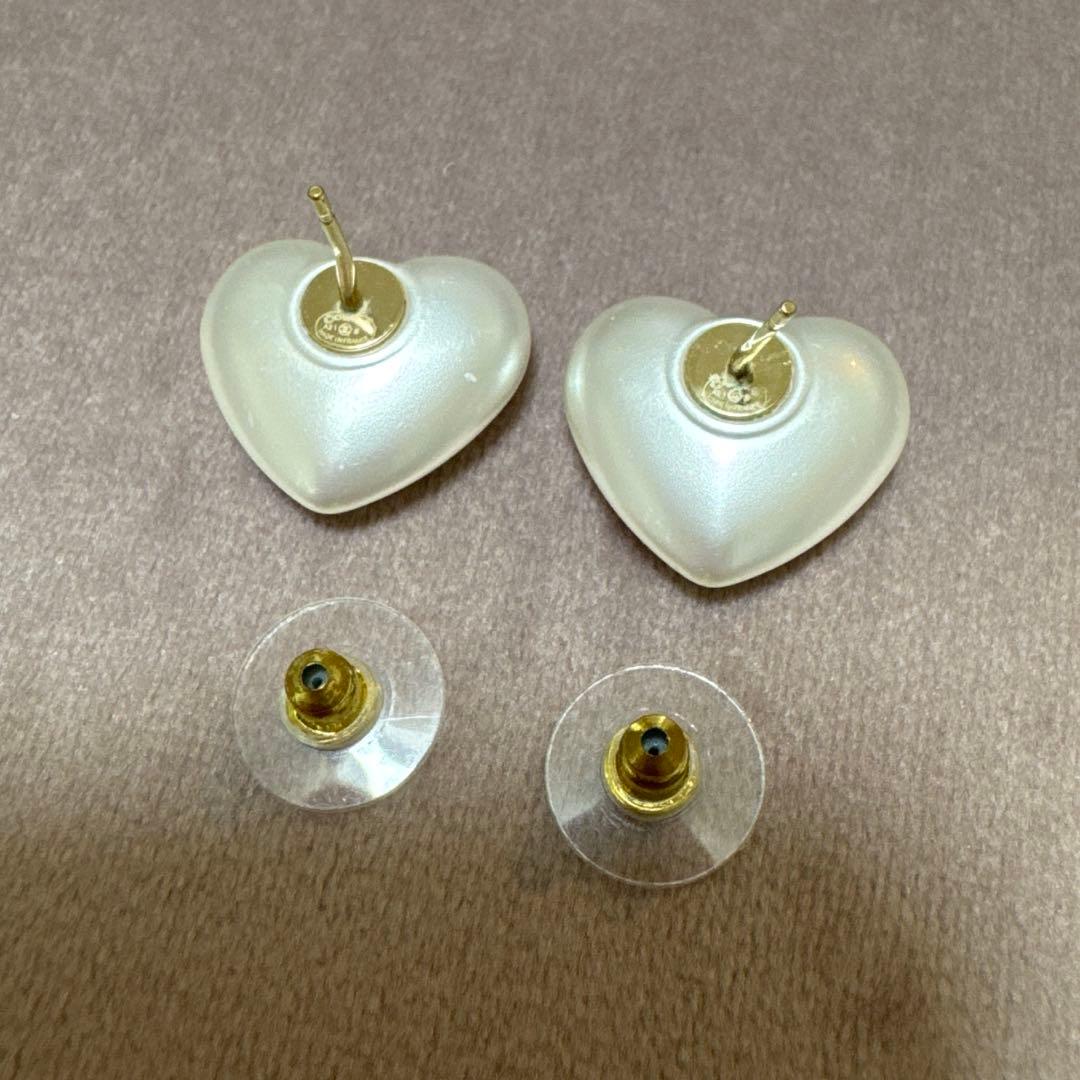 CHANEL パール　ハート　ピアス