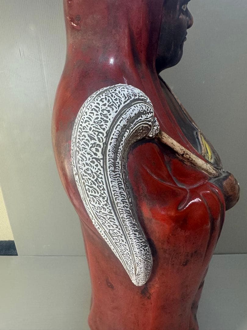 2392 九谷焼　達磨大師像   置物　仏教美術  時代物