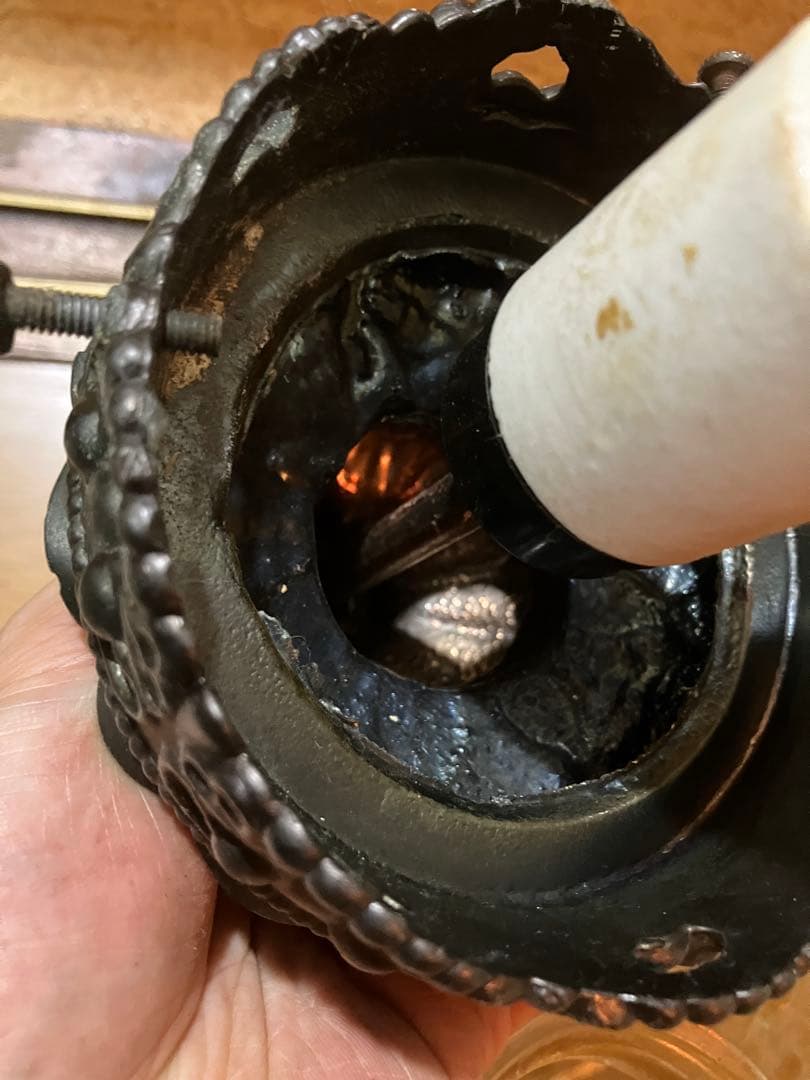 ビンテージ　アンバーランプ　ガラス　ランプシェード　照明　ペンダント