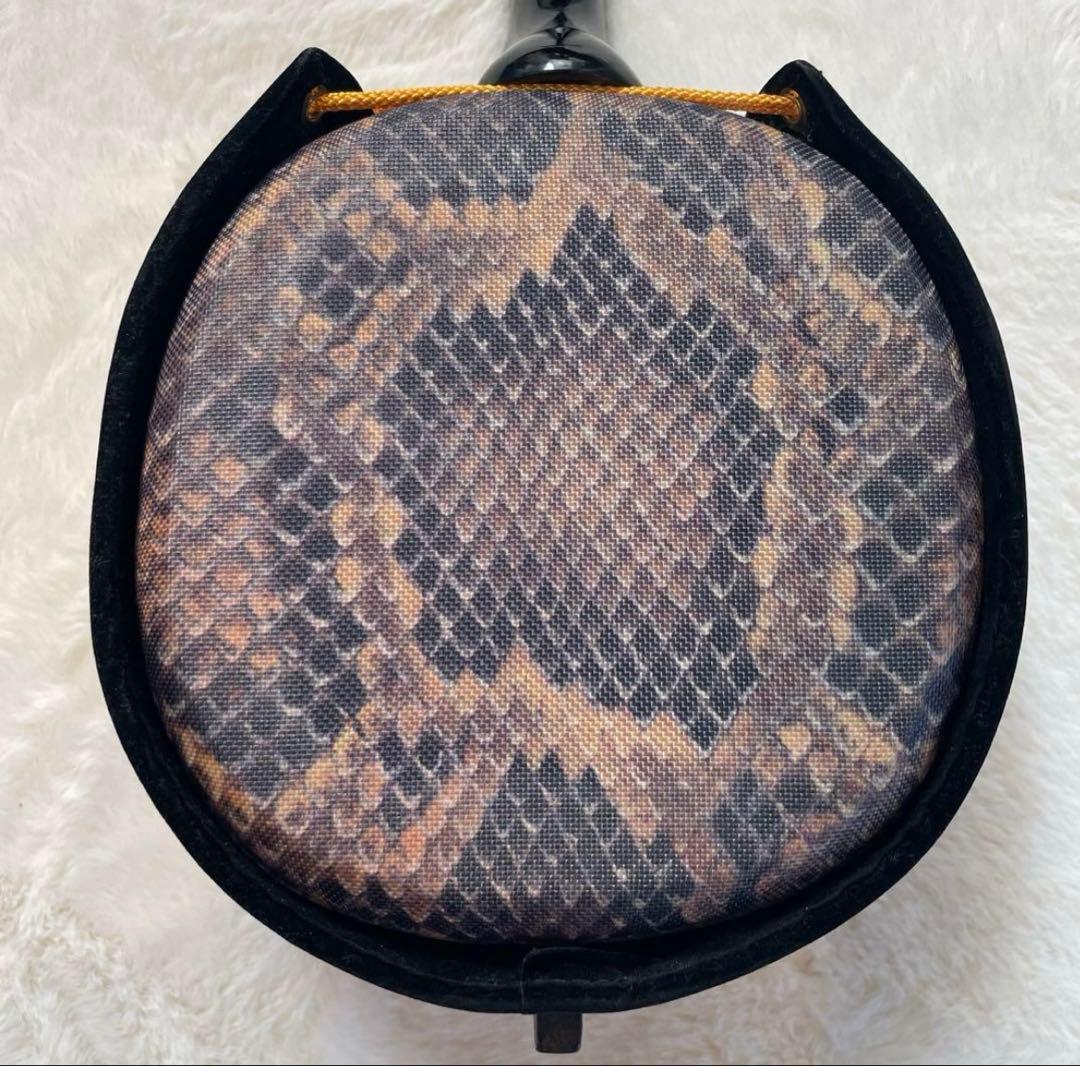 沖縄三線 2wayセミハードケース付き 人工皮 蛇柄 民族楽器　琉球楽器