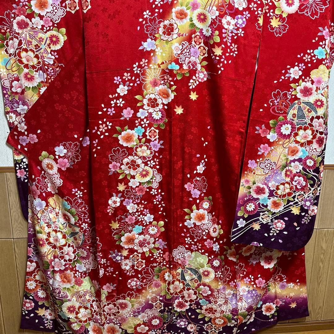 トールサイズ　正絹振袖　袋帯　小物セット　大きめサイズ　18ー10