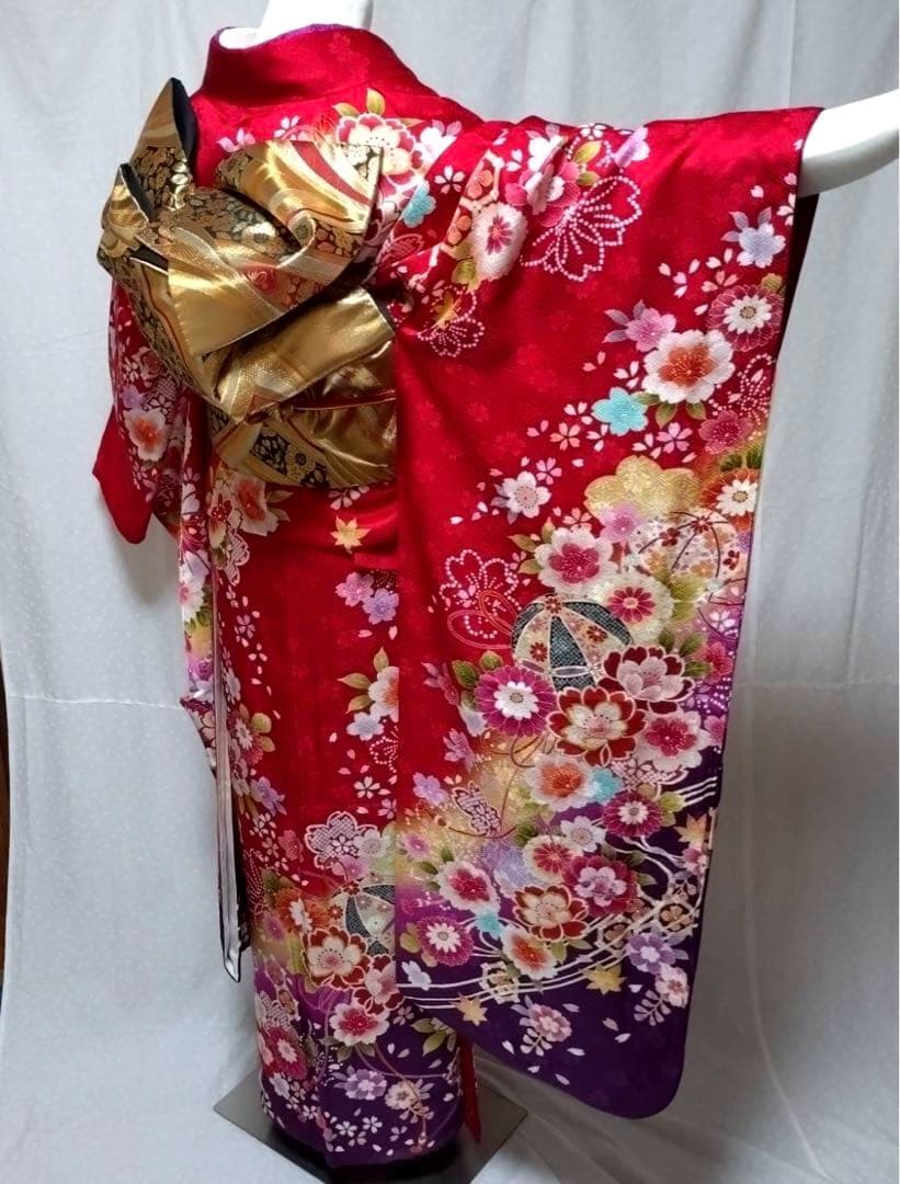 トールサイズ　正絹振袖　袋帯　小物セット　大きめサイズ　18ー10
