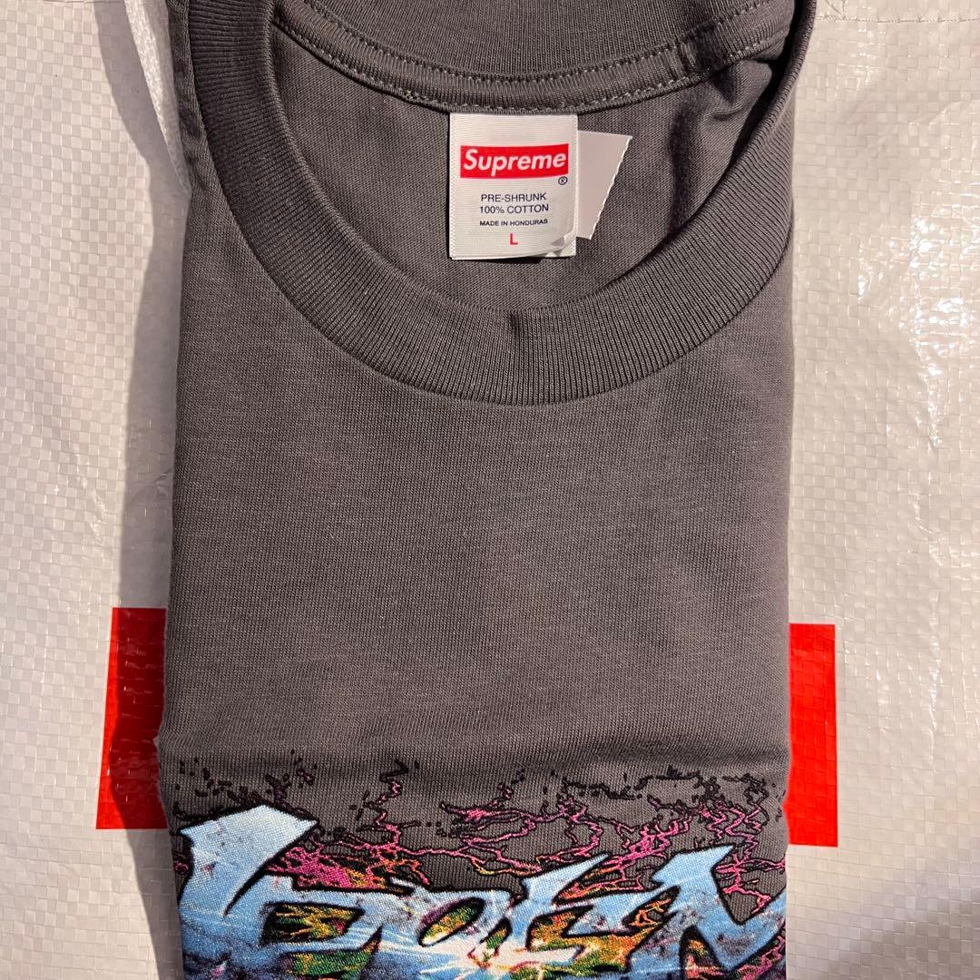 新品 Supreme Tag tee Charcoal L タグ チャコール