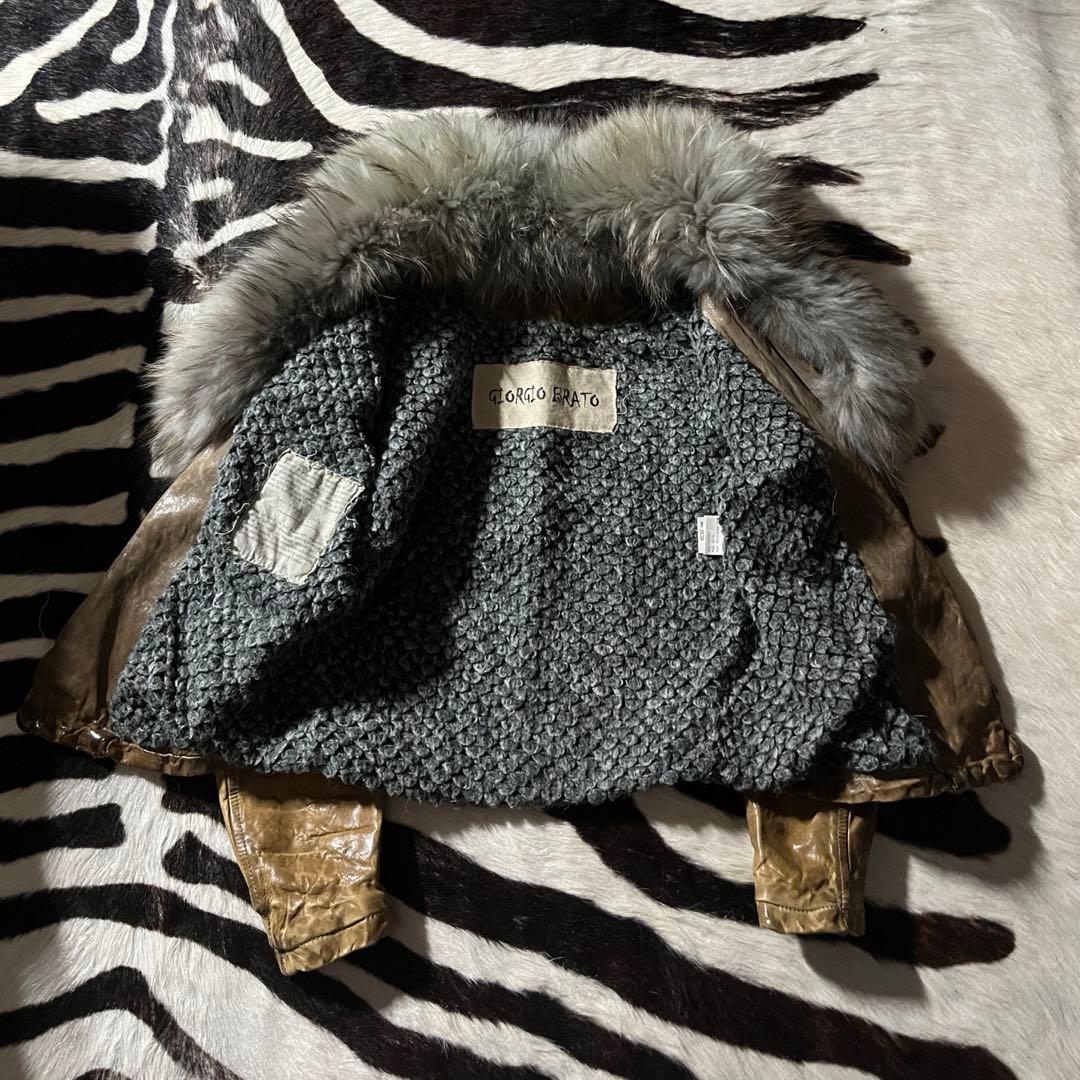 ジャケット・アウター GIORGIO BRATO fur lamb leather jacket