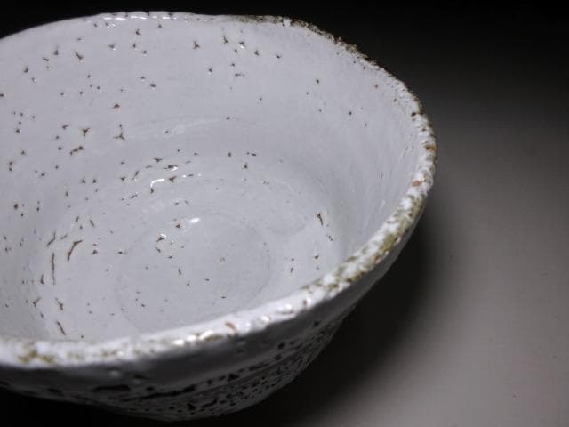 人間国宝 十一代三輪休雪 壽雪 鬼萩 茶碗／共箱 共布 仕覆付き／割高台