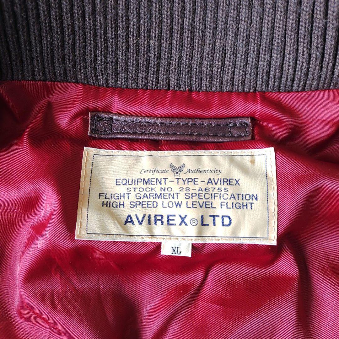 【XL・ホースレザー】AVIREX 馬革　レザージャケット　ブラウン