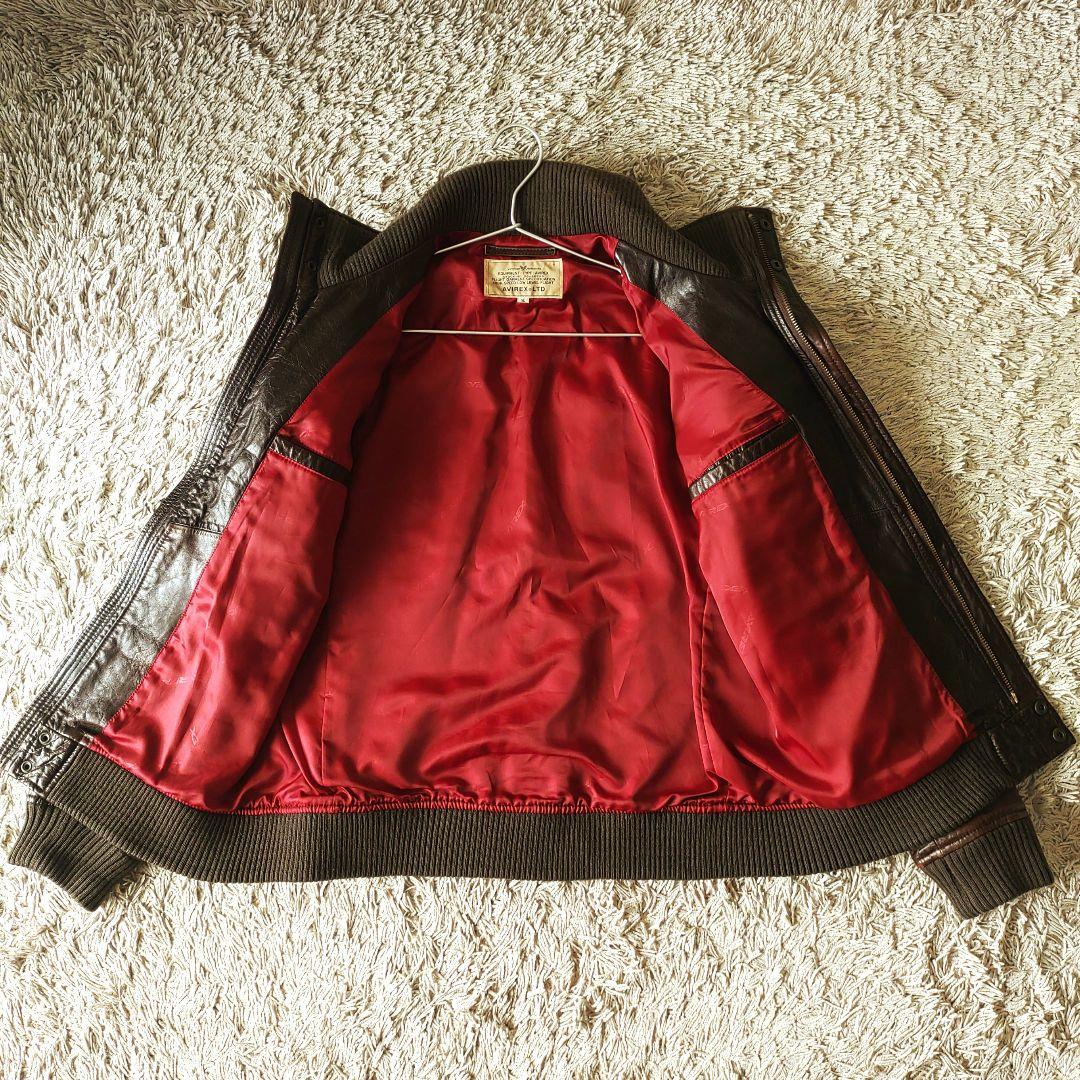 【XL・ホースレザー】AVIREX 馬革　レザージャケット　ブラウン