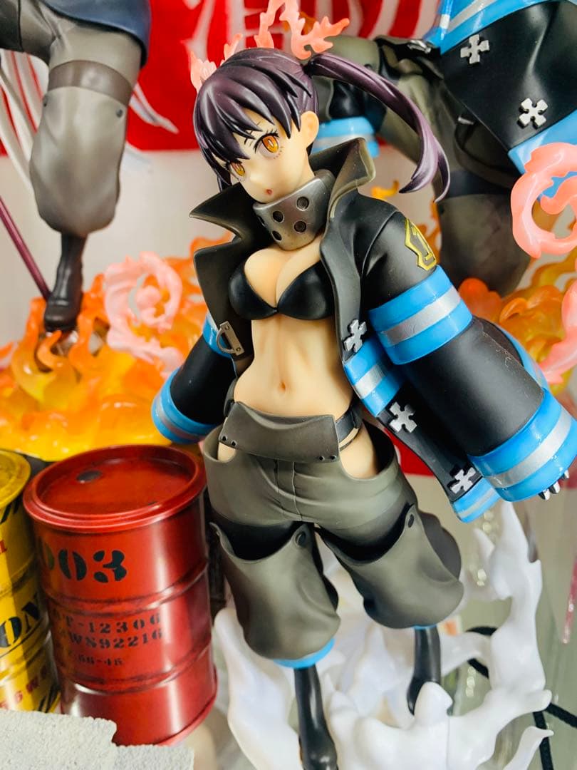 【ジオラマ背景付】コトブキヤ 炎炎ノ消防隊　4体セット　限定パーツ3体付き