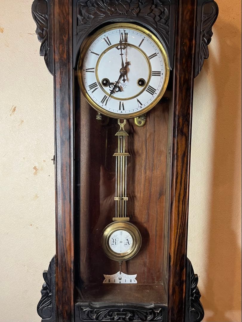 ユンハンス　黒柿　柱時計　古時計　振り子　レトロ　ゼンマイ　ボンボン　精工舎