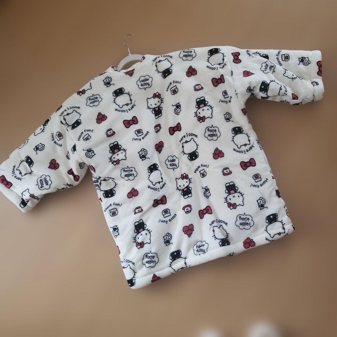 ハローキティ ルームウェア 半纏 フワモコ ホワイト レトロ 新品 未使用