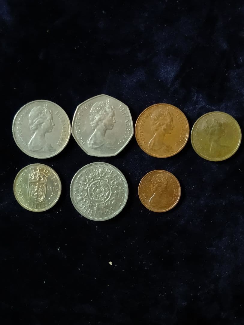 イギリス　50年前のレア　ペンス　シリング