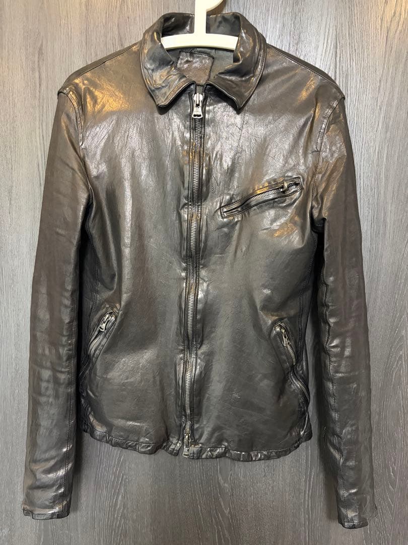 バックラッシュ 黒 0.6mmイタリアンショルダーシングルライダースMサイズ