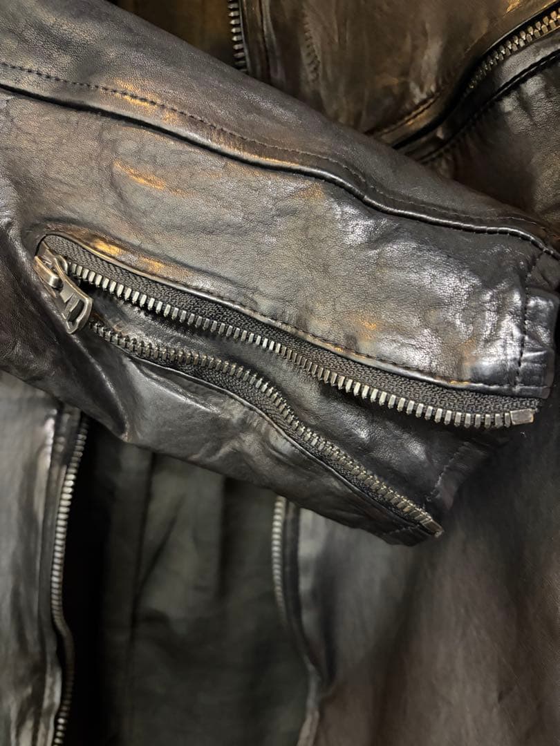 バックラッシュ 黒 0.6mmイタリアンショルダーシングルライダースMサイズ