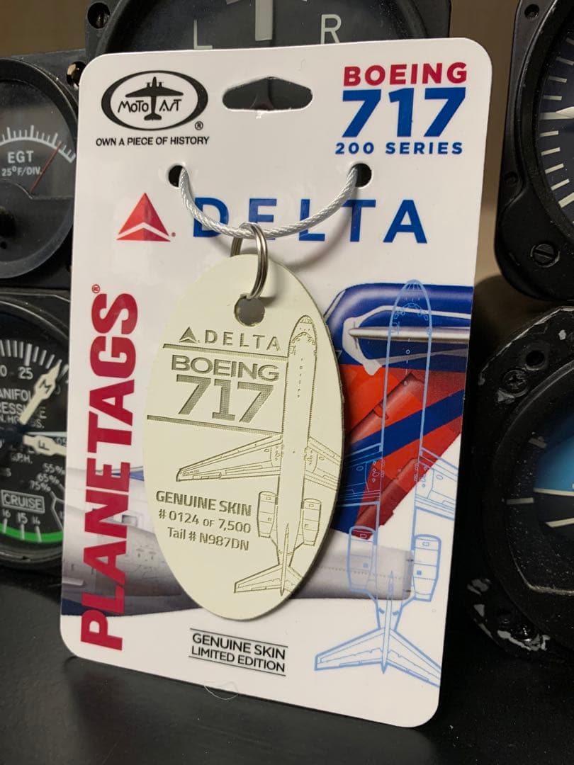 デルタ航空 ボーイング717 タグ キーホルダー Planetags DELTA