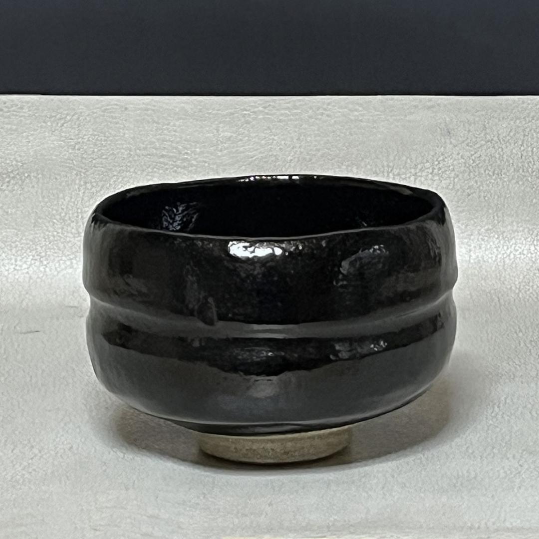佐々木松楽 黒楽茶碗 共箱 前大徳 福本積應 書付 抹茶碗 茶道具 k3559