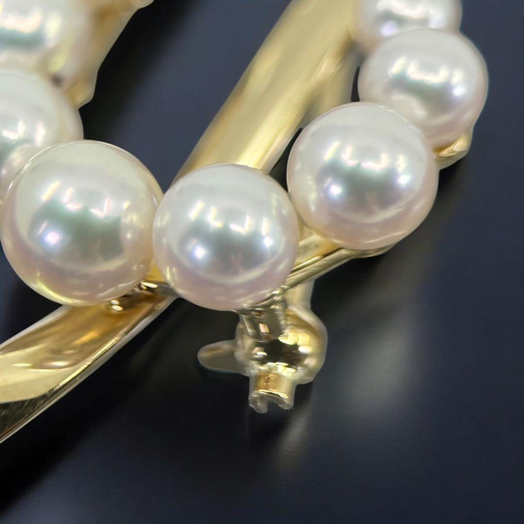 【未使用保管品】ミキモト K18 アコヤ　本真珠　パール　ブローチ