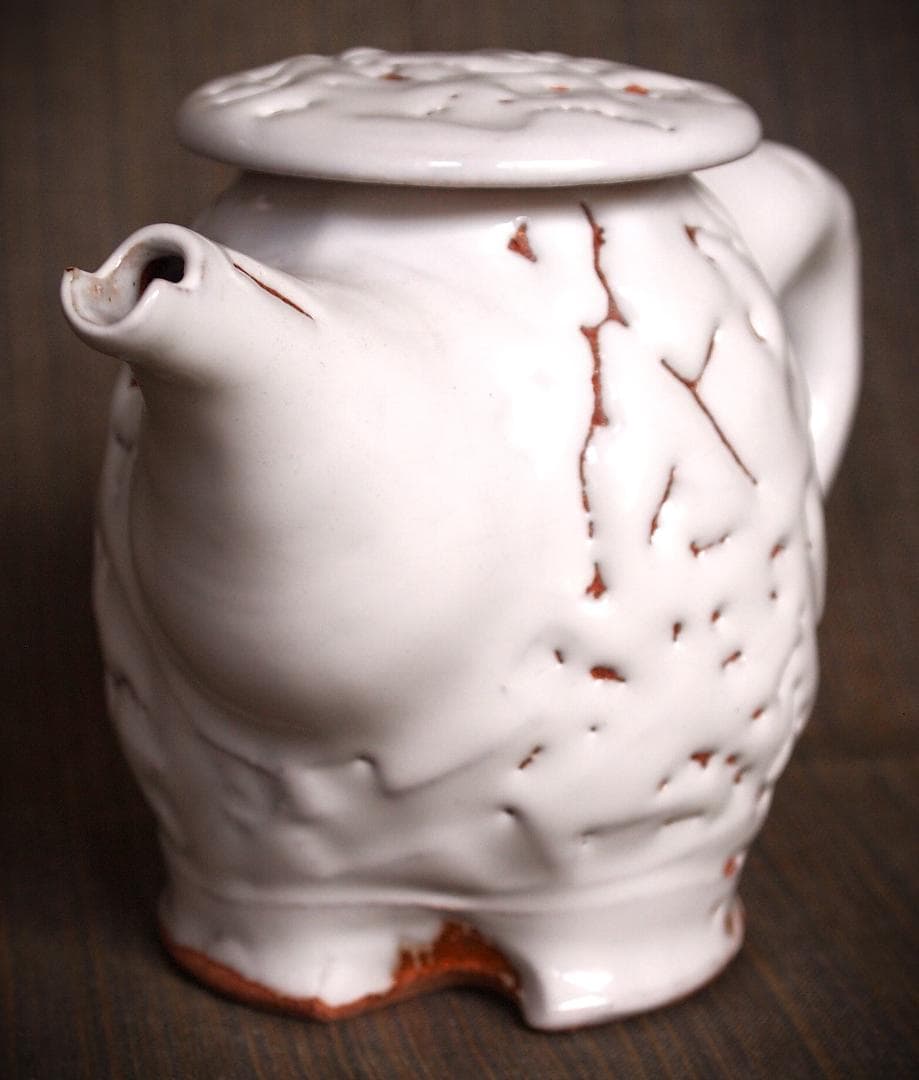 新作★時松泰礼【師：松野龍司】★白萩ティーポット（急須）★共箱