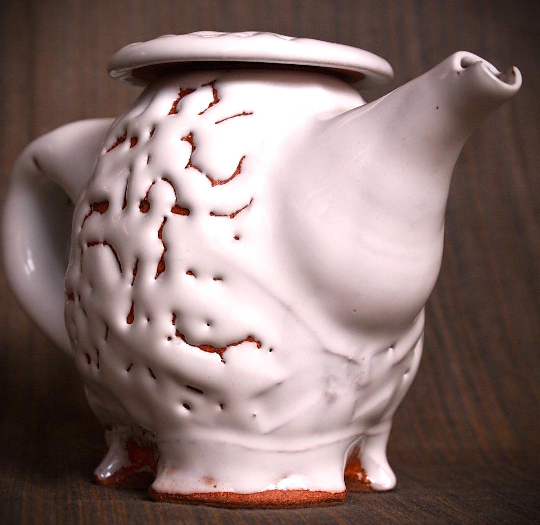 新作★時松泰礼【師：松野龍司】★白萩ティーポット（急須）★共箱