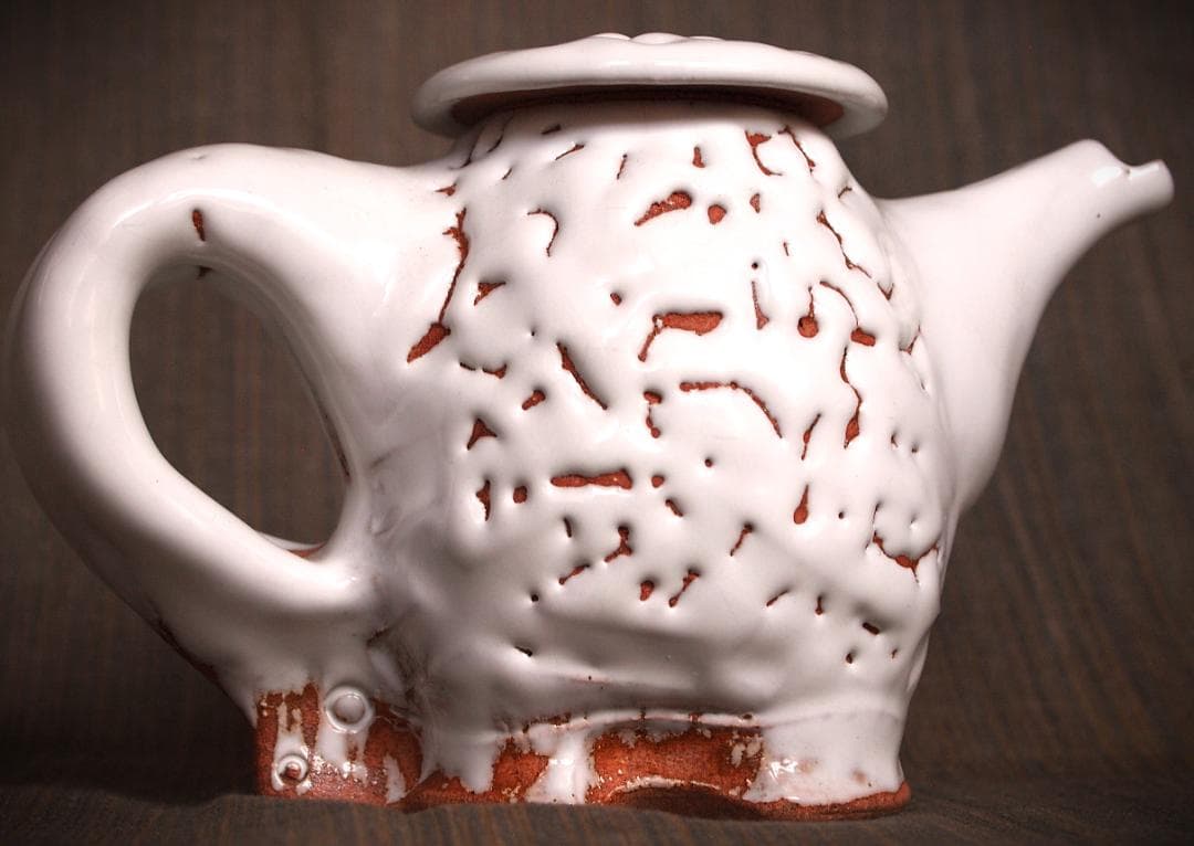 新作★時松泰礼【師：松野龍司】★白萩ティーポット（急須）★共箱