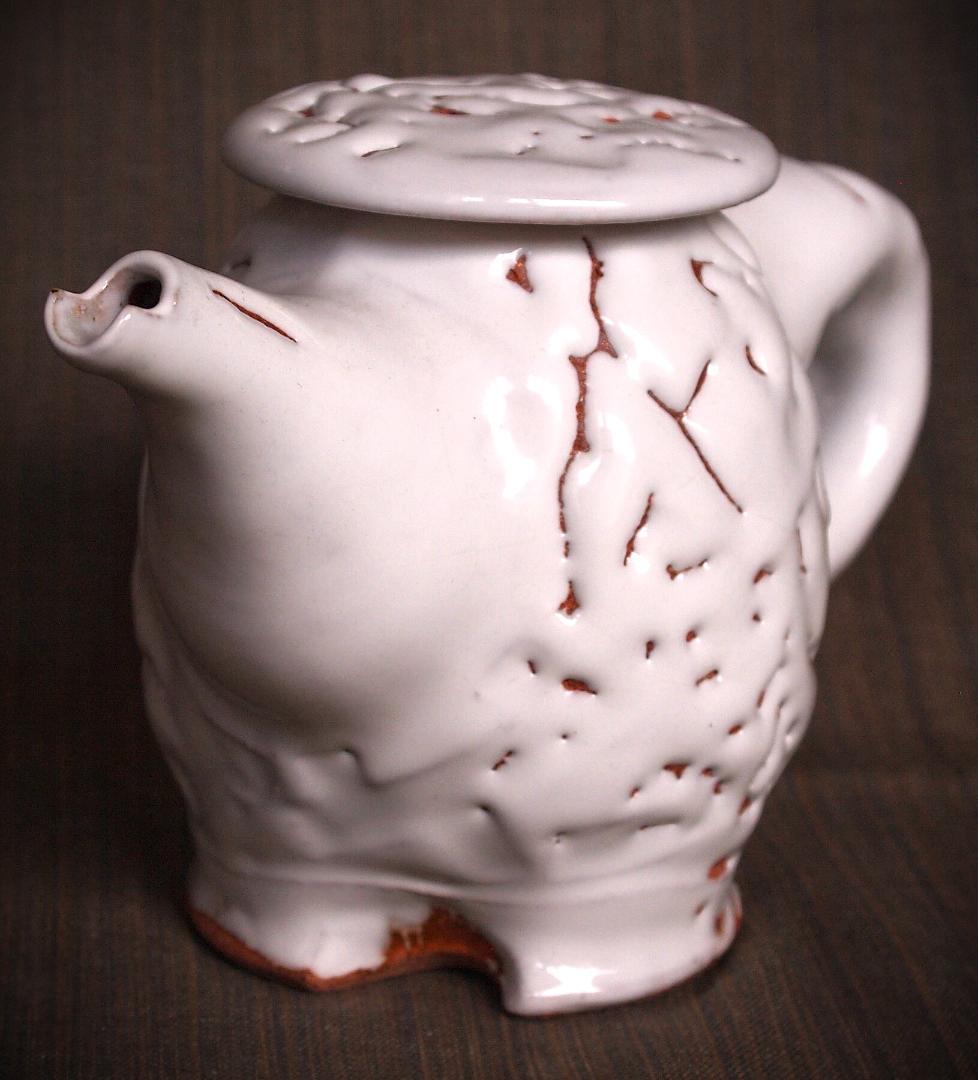 新作★時松泰礼【師：松野龍司】★白萩ティーポット（急須）★共箱