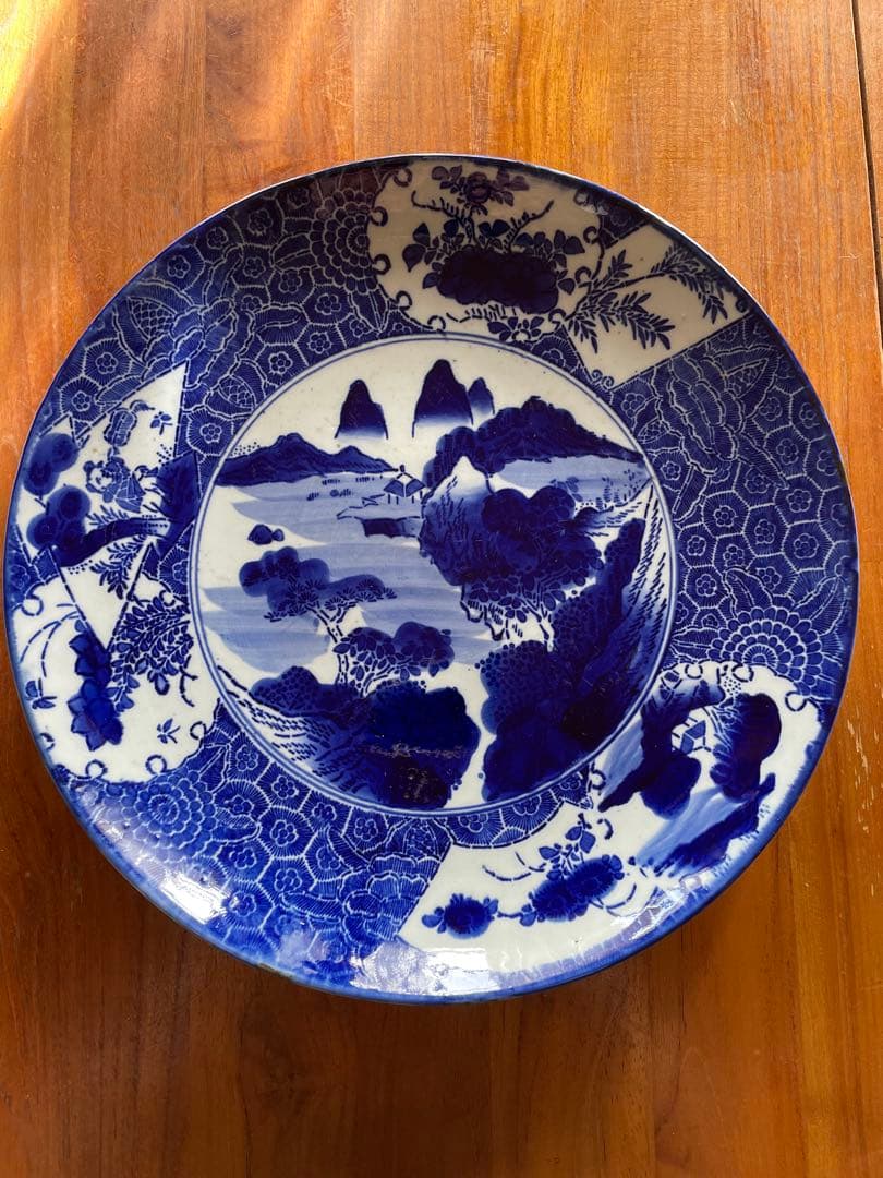 骨董 古伊万里　染付　35cm 大皿