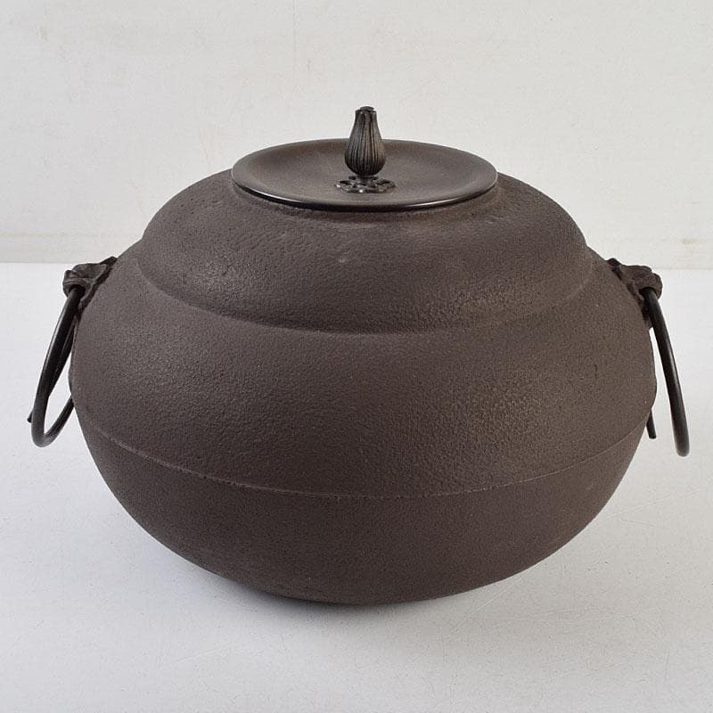 Mucco35　茶道具　釜師　畠春斎作　瓢形釜　共箱　V　R9478H