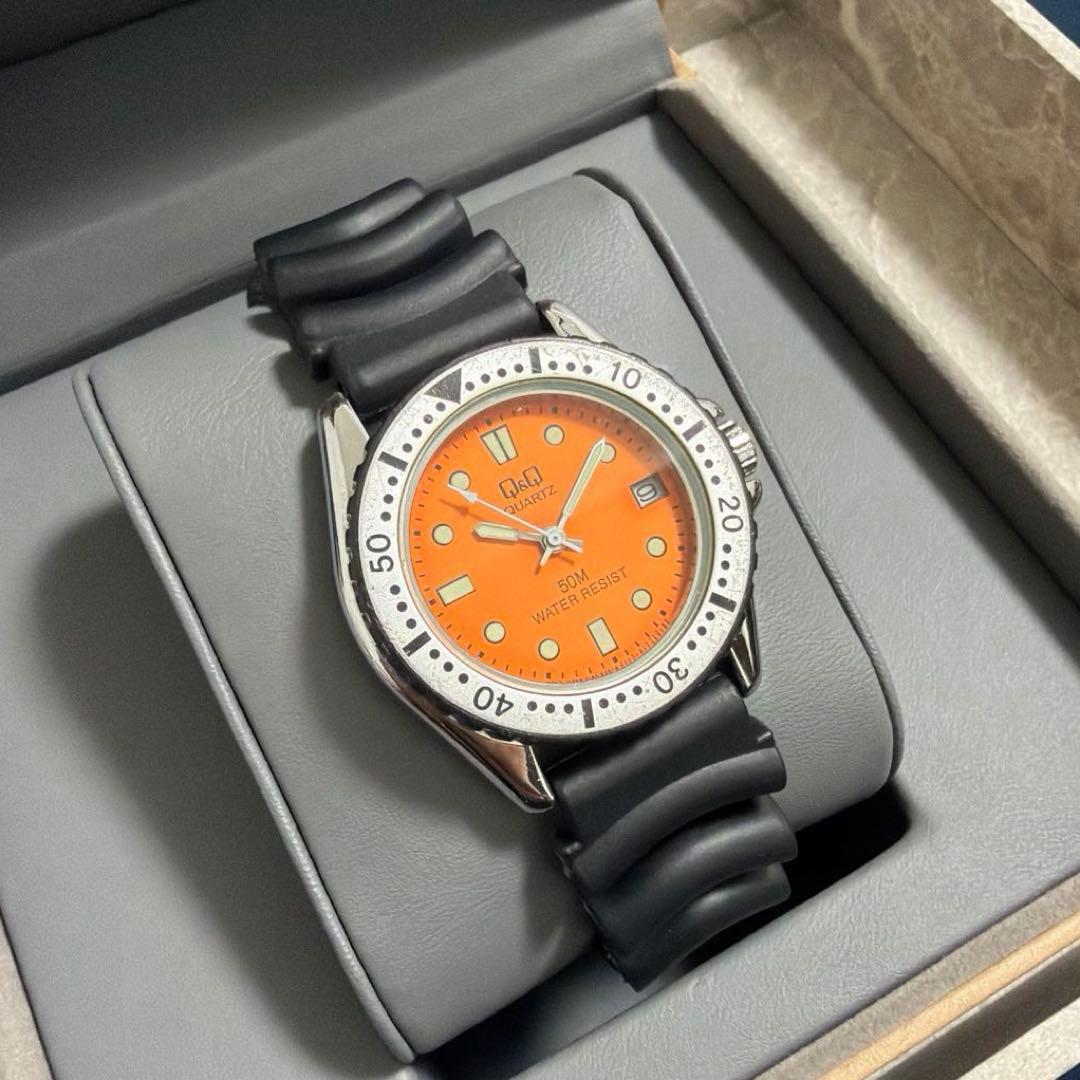 【希少カラー】CITIZEN Q&Q ヴィンテージ ダイバーズ オレンジ レア