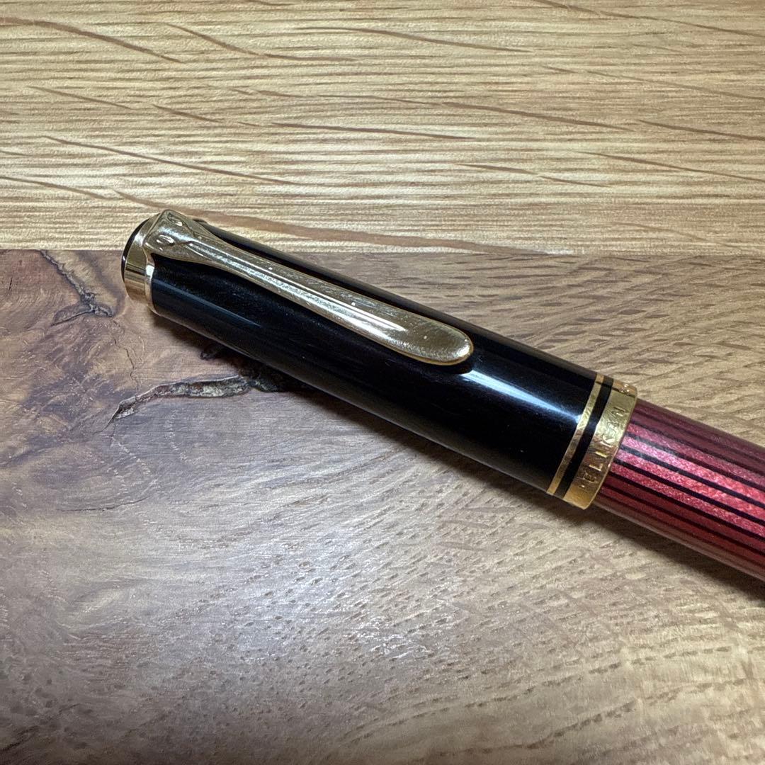 ペリカン　スーベレーン　赤縞　14C 585 万年筆　ヴィンテージ筆記具　ドイツ
