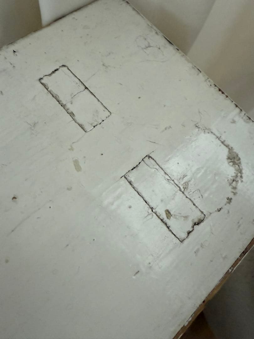 【英国直輸入】アンティーク ホワイト木製シェルフ