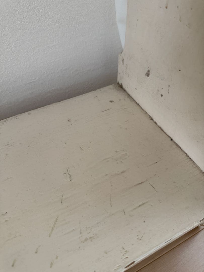 【英国直輸入】アンティーク ホワイト木製シェルフ