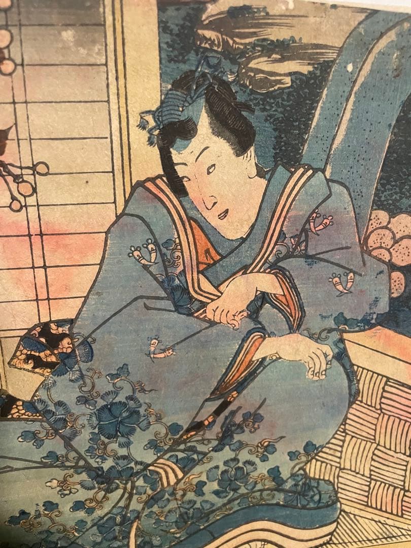 江戸　浮世絵版画　一陽齋豊国　1847年　摺り　佐野喜