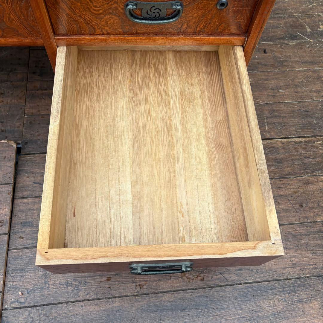 昭和レトロ 木製文机 座机 収納引き出し5杯 和家具 古家具 机 デスク 古道具