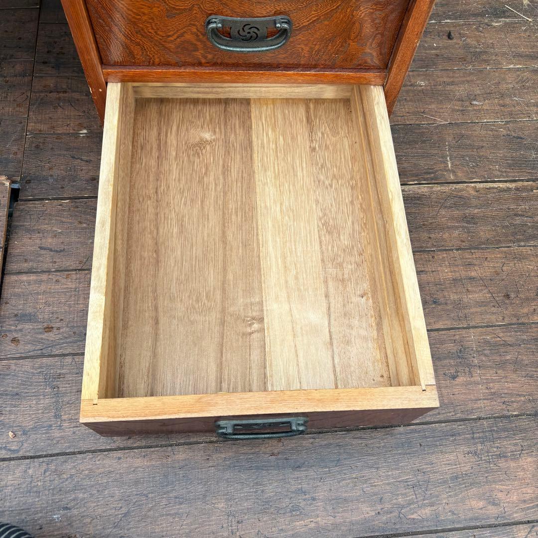 昭和レトロ 木製文机 座机 収納引き出し5杯 和家具 古家具 机 デスク 古道具