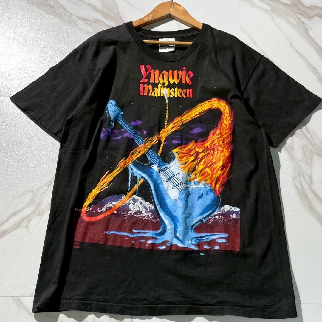 レア 90s　YNGWIE MALMSTEEN　バンド　Tシャツ　ブラック　黒