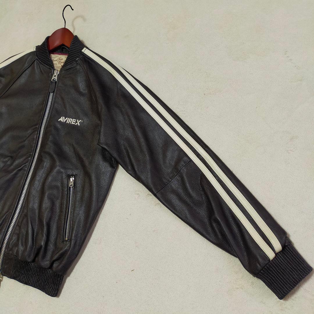 美品　AVIREX　М　羊革　レザートラックジャケット
