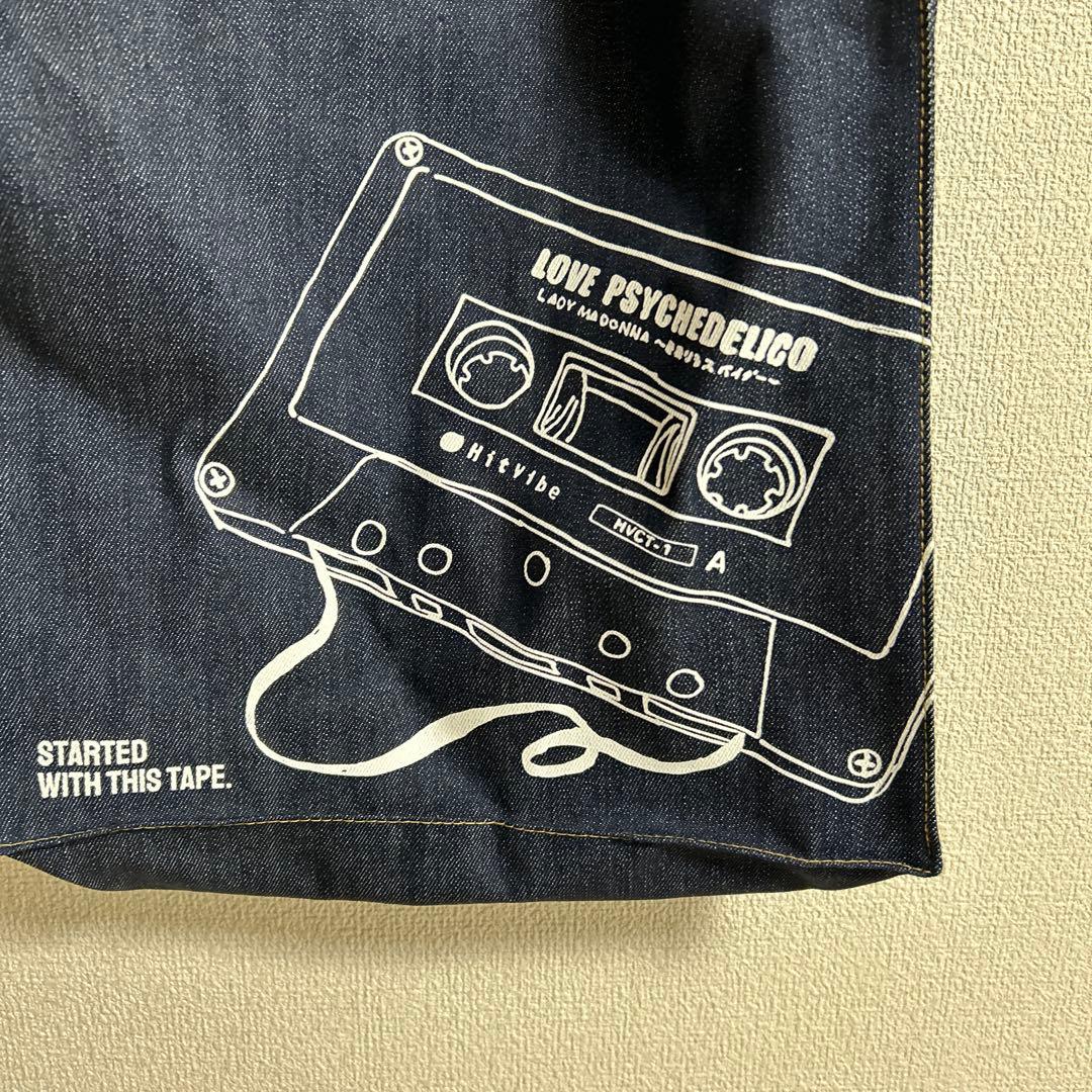 カセットテープデザインデニムトートバッグ