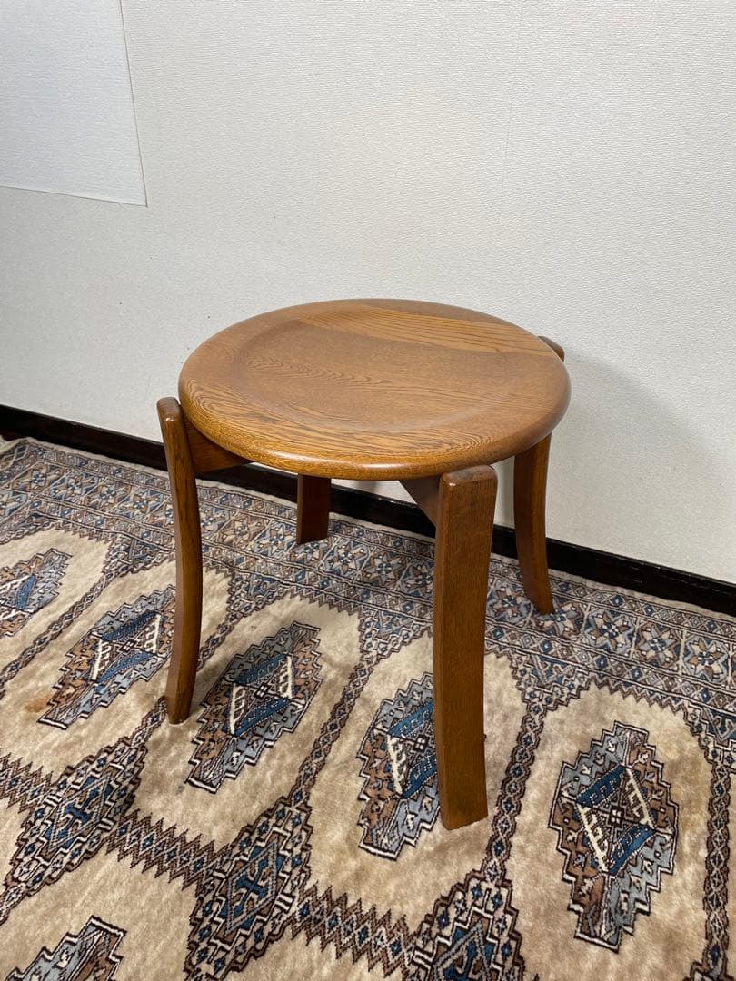 浜本工芸 ナラ材 スツール ダイニングチェア 丸椅子 木製 チェア