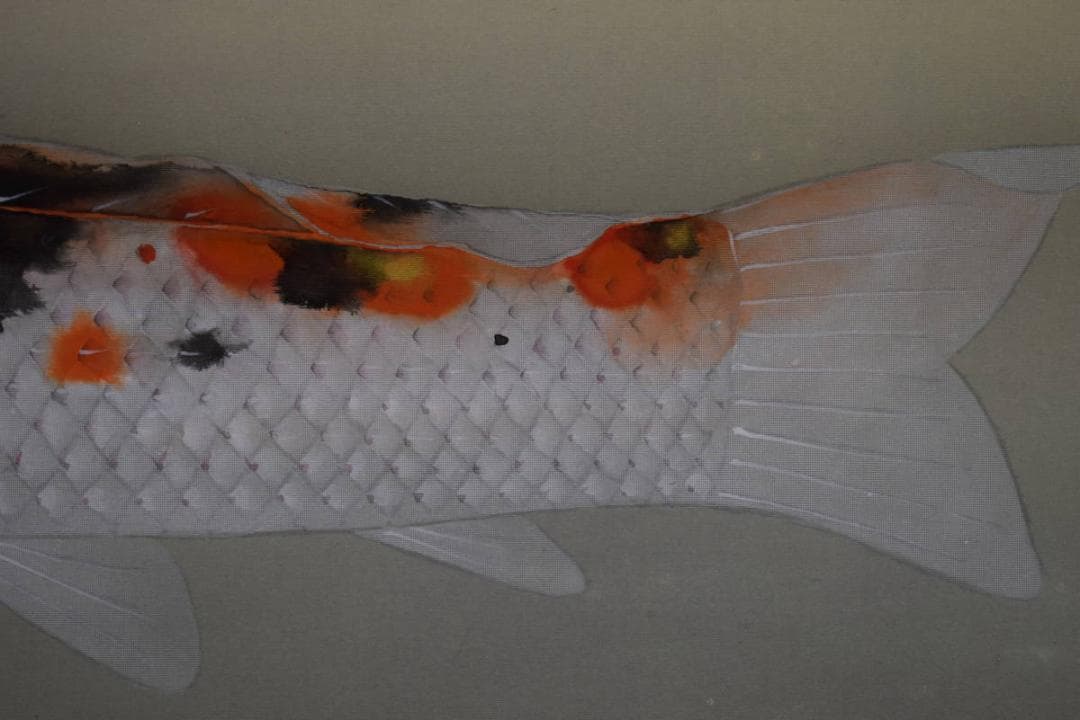 真作/樹下孝太郎/双鯉図/桐共箱太巻箱付/布袋屋掛軸HH-95