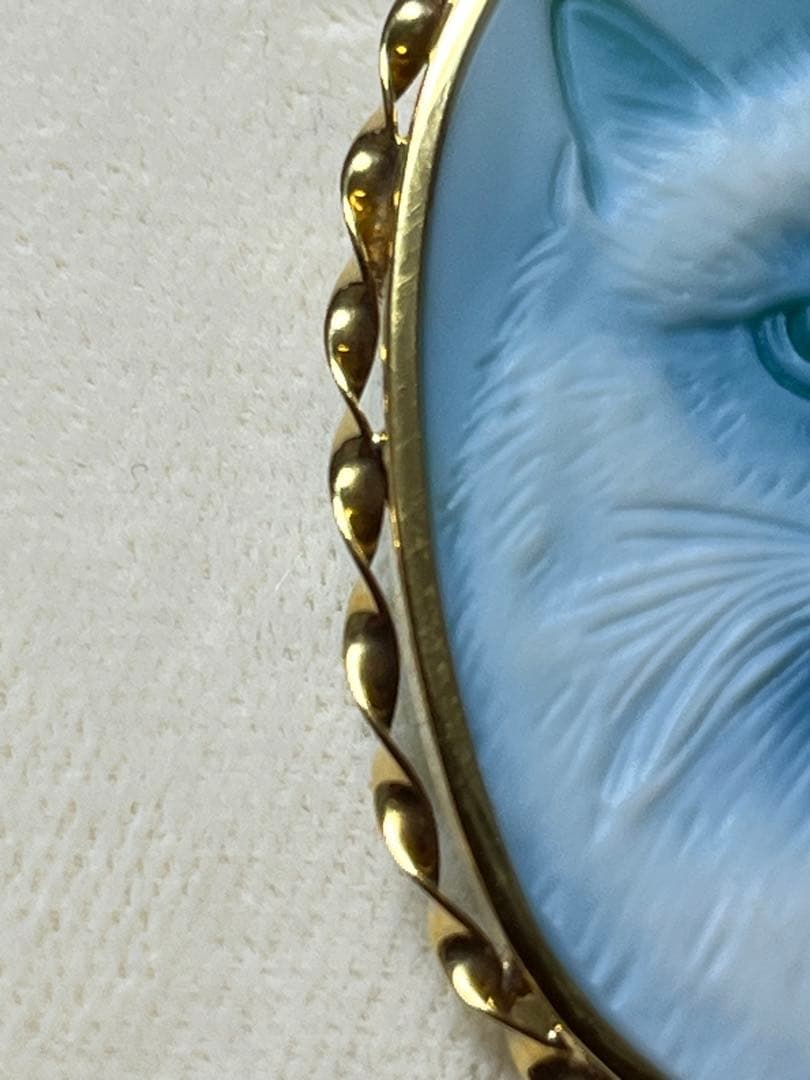 金18 カメオ　猫