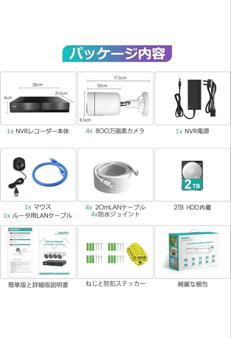 AI顔認識・4K防犯カメラ