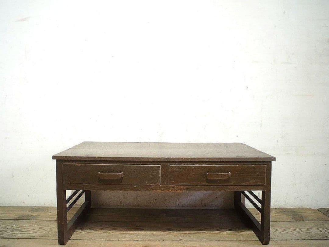1280 ヴィンテージ　レトロな文机　ローテーブル　展示台　古家具　古道具　抽斗