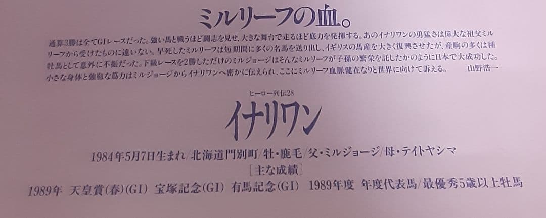 【非売品】ヒーロー列伝 NO.26 イナリワン ポスター B3サイズ