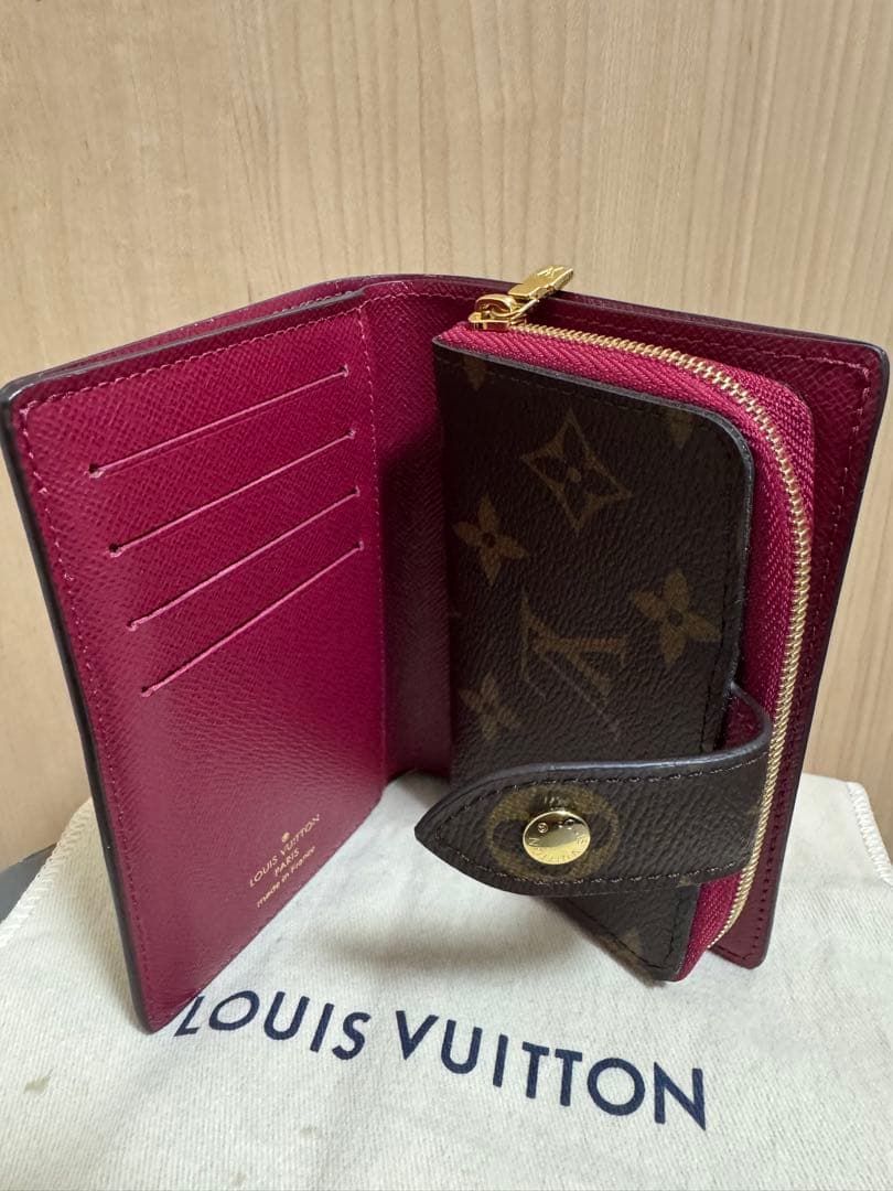 ✨美品✨LOUIS VUITTON 二つ折り財布 モノグラム ピンク/ブラウン