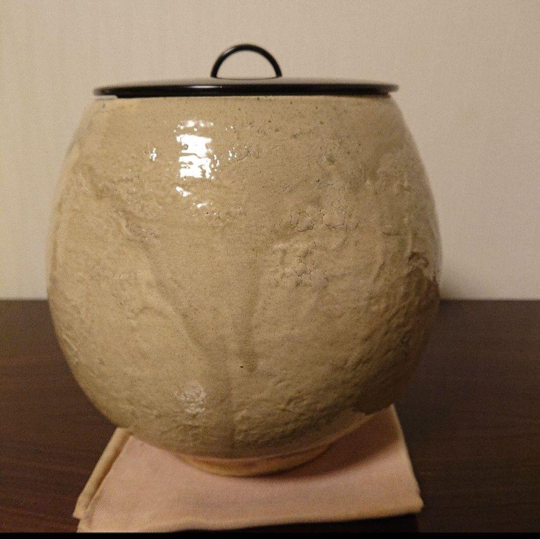 茶道具 韓国人間国宝 白山 金正玉 粉引水指