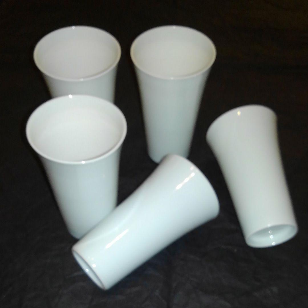 清水焼　白磁ビアカップ5客揃