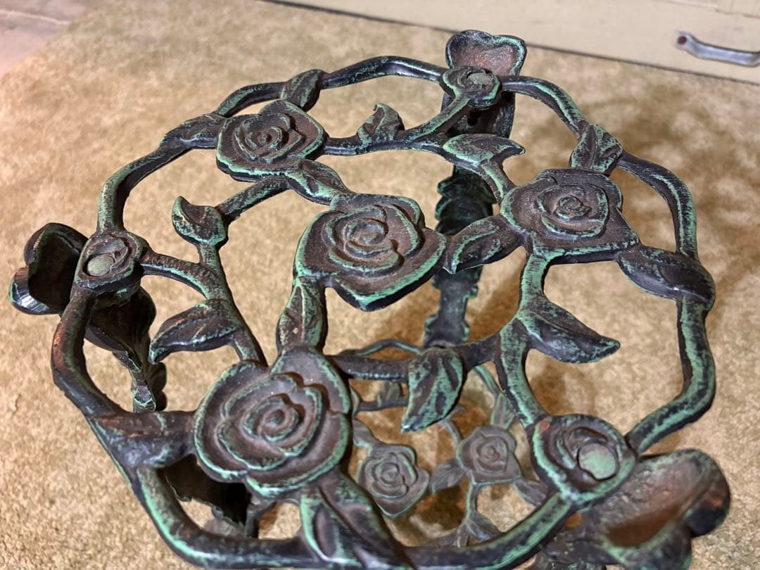 アイアン製 フラワースタンド 2段 花台 プランタースタンド 鋳鉄 インテリア