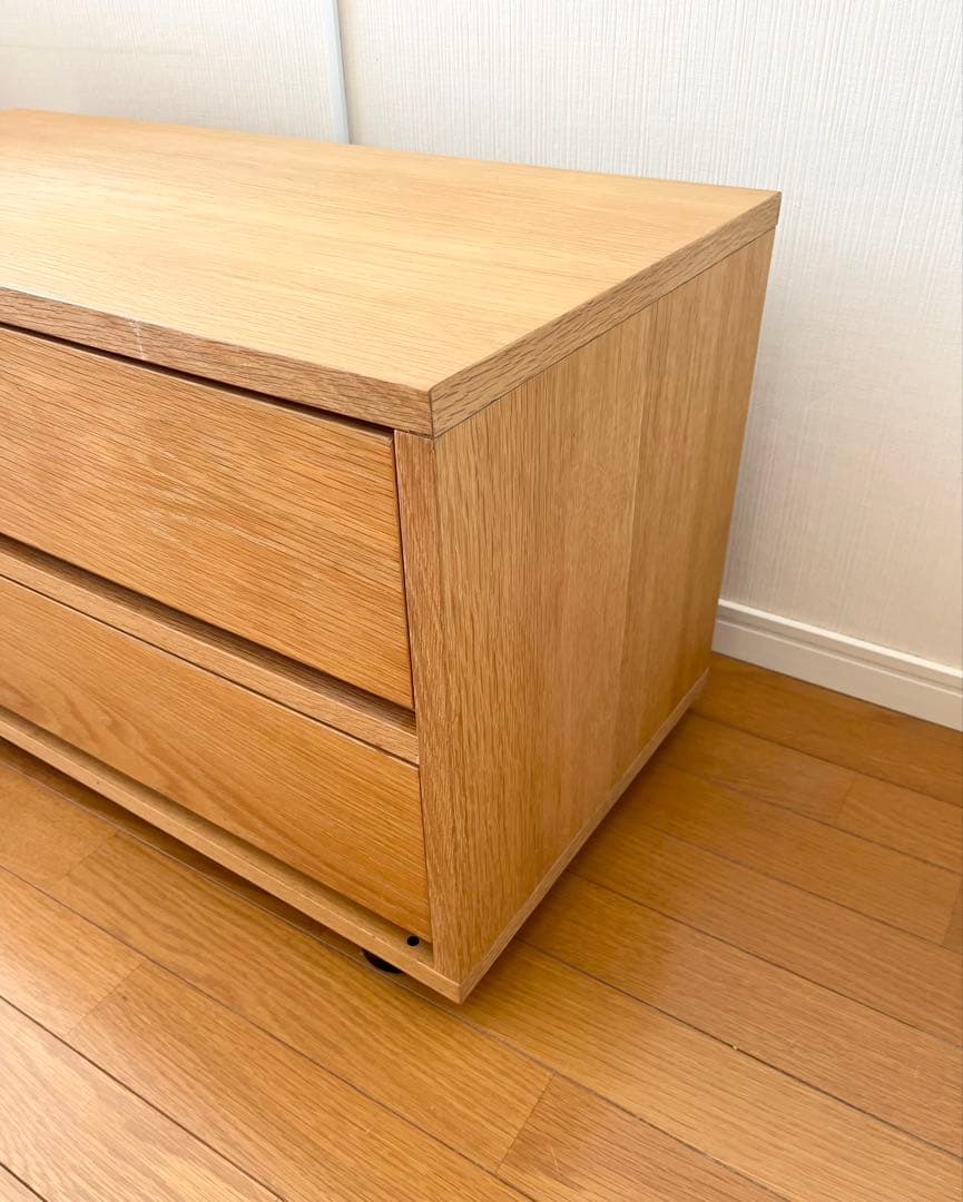 無印良品 スタッキングキャビネット オーク材 引き出し付き